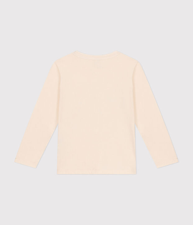 Boys' long-sleeved fine jersey T-shirt Ecru