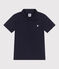 Children's plain short-sleeved cotton polo shirt SMOKING blue