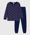 Children's unisex cotton Paris print pyjamas MEDIEVAL blue/MULTICO white