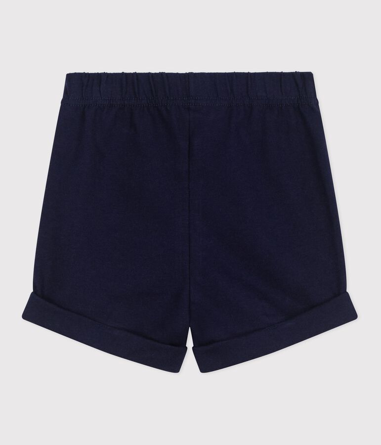 Babies' plain cotton shorts blue