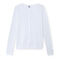 Women's long-sleeved V-neck striped tee ECUME white