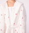 Children's cotton terry bathrobe with embroidered hearts MARSHMALLOW white/TERKUIT red