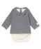 Baby boy's long sleeved tee-shirtbodysuit SMOKING blue/MARSHMALLOW white