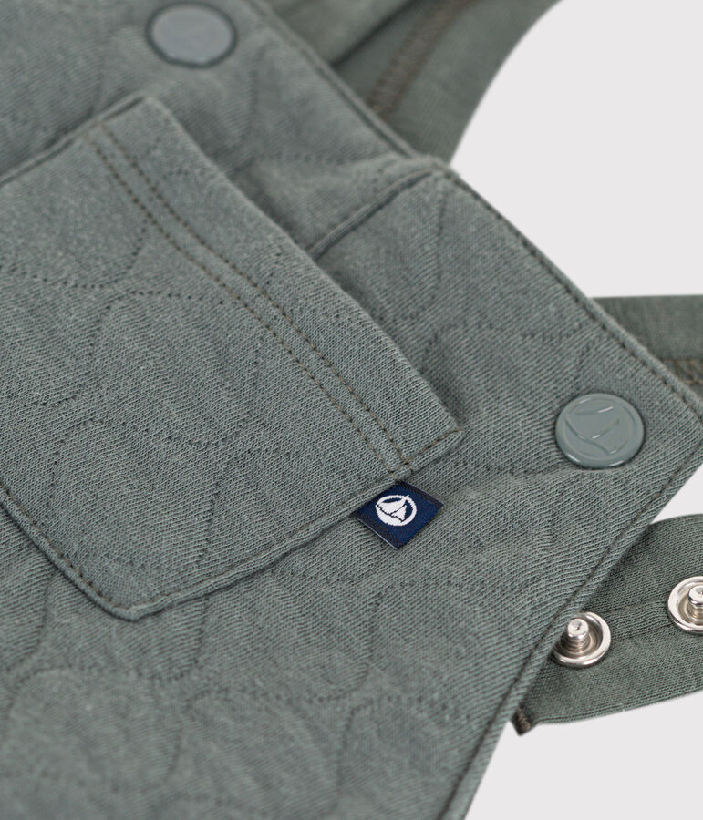 Babies' Quilted Tube-Knit Dungarees green