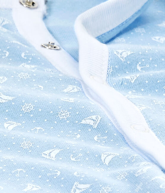 Baby's unisex 2-in-1 one-piece / sleep sack TOUDOU blue/ECUME white