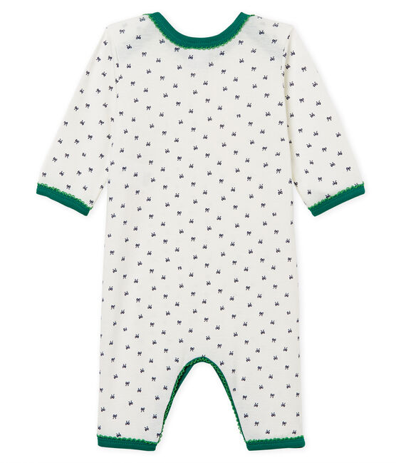 Baby Girls' Sleepsuit MARSHMALLOW white/MEDIEVAL blue
