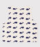 Babies' Reversible Whale Patterned Sleeveless Cotton Cardigan MONTELIMAR beige/MEDIEVAL blue