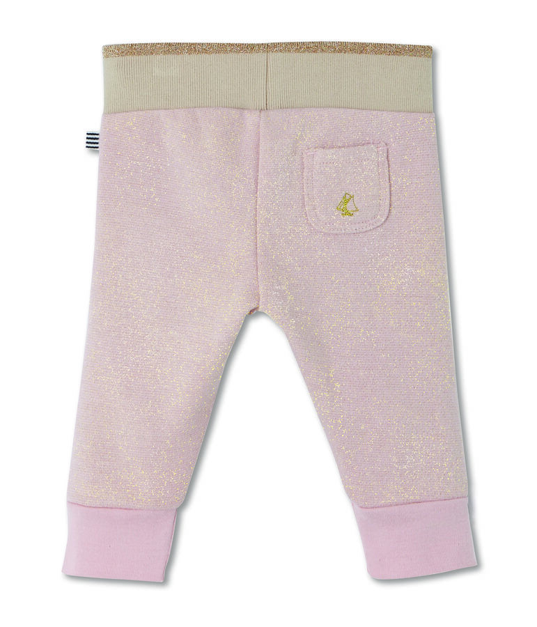 Baby girl's shiny cotton sweatshirt trousers JOLI pink/DORE yellow
