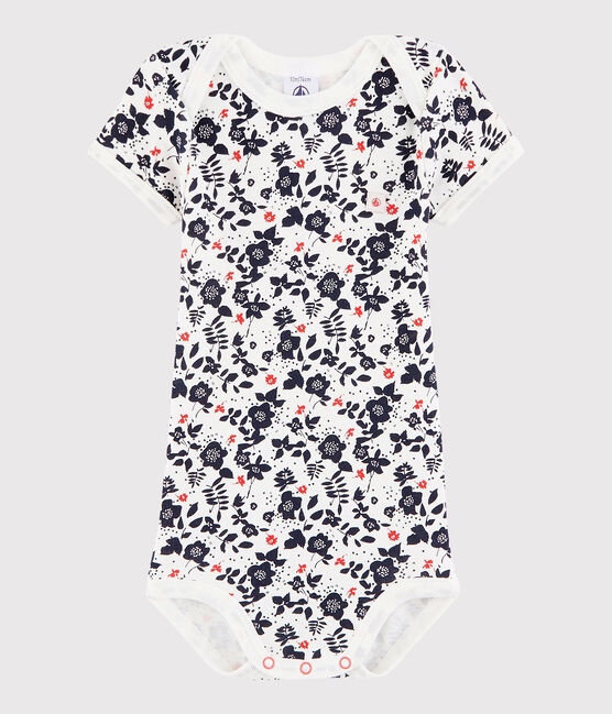 Baby Girls' Short-Sleeved Bodysuit MARSHMALLOW white/MULTICO white