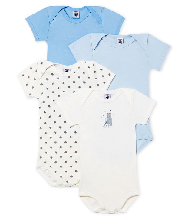 Baby Boys' Short-Sleeved Bodysuit - Set of 4 multicolor