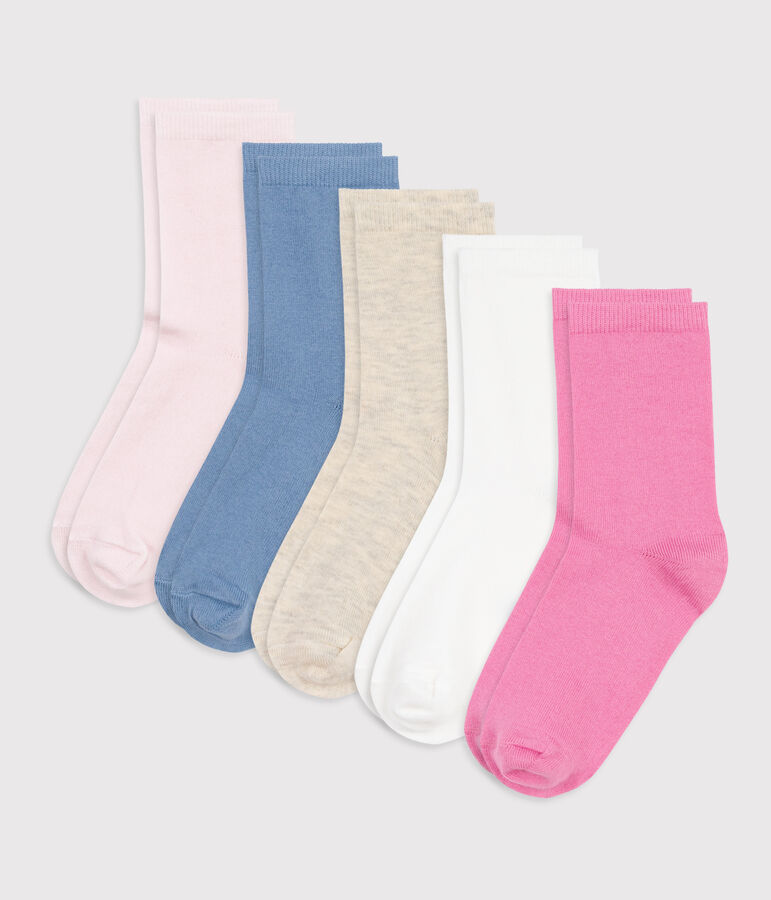Children's plain cotton socks - 5-pack multicolor