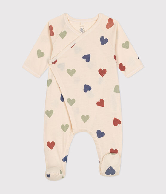Babies' Heart Pattern Cotton Pyjamas AVALANCHE white/MULTICO