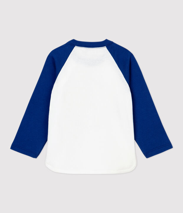 Babies' Cotton T-Shirt white/blue
