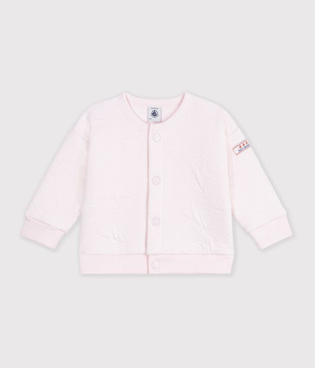 Babies' cardigan in thick cotton with a star motif BARELY