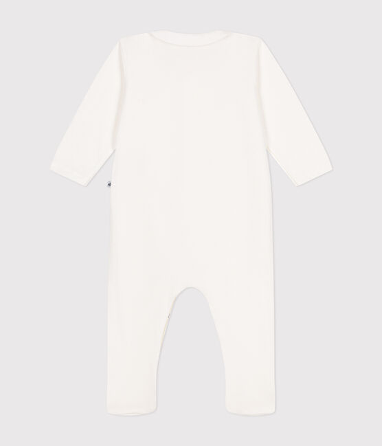 Babies' tube-knit pyjamas MARSHMALLOW white