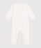 Babies' tube-knit pyjamas MARSHMALLOW white
