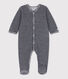 Babies' Pinstriped Velour Sleepsuit