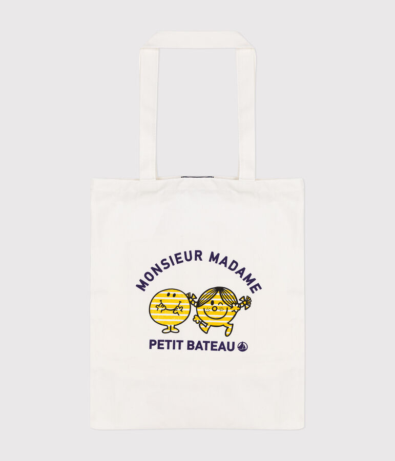Mr. Men and Little Miss cotton tote bag white