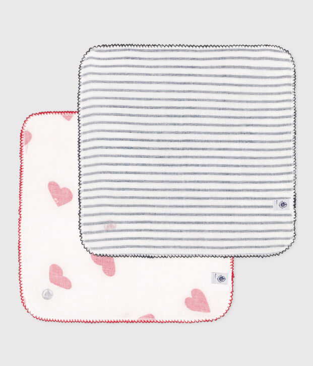 PACK OF 2 COTTON GAUZE HANKIES FOR BABY multicolor