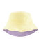Women's reversible rib knit bucket hat white/real/yellow