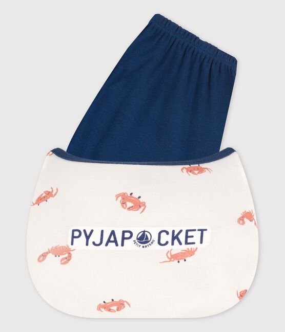 Boys' Crab Print Cotton Short Pyjamas MARSHMALLOW white/MULTICO white
