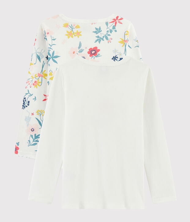 Girls' Long-sleeved Floral Print T-Shirt - 2-Piece Set multicolor