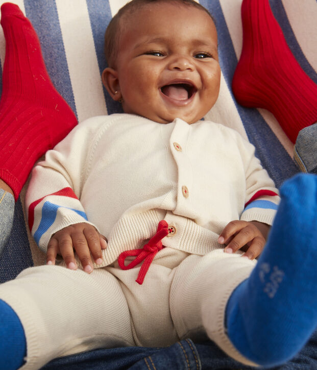 Babies' Knit Three-Piece Ecru/multicolor