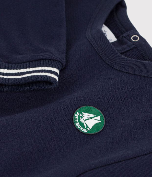 Babies' plain cotton sweatshirt with a badge SMOKING