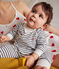 Babies' Cotton Striped Outfit - 2-Piece Set MARSHMALLOW white/SMOKING blue