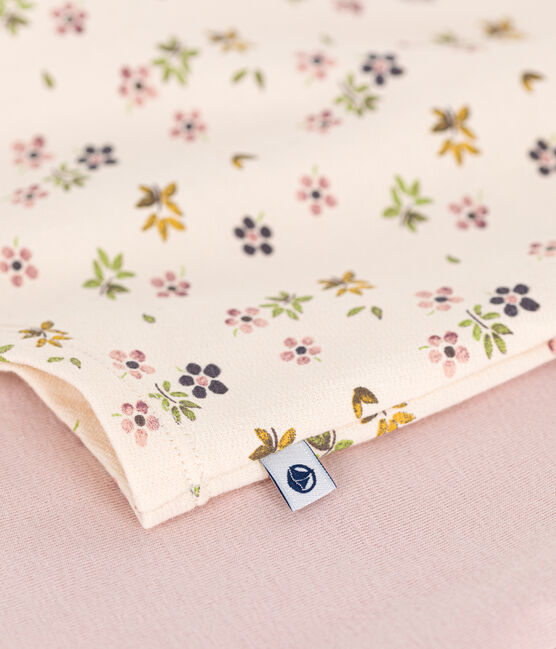 Children's floral print brushed fleece nightdress SALINE pink/MULTICO white
