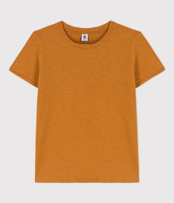 Women's Straight Round-Neck Cotton T-Shirt TOAST brown