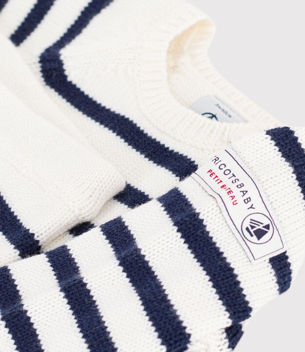 Babies' set in a stripy knit blue/blue