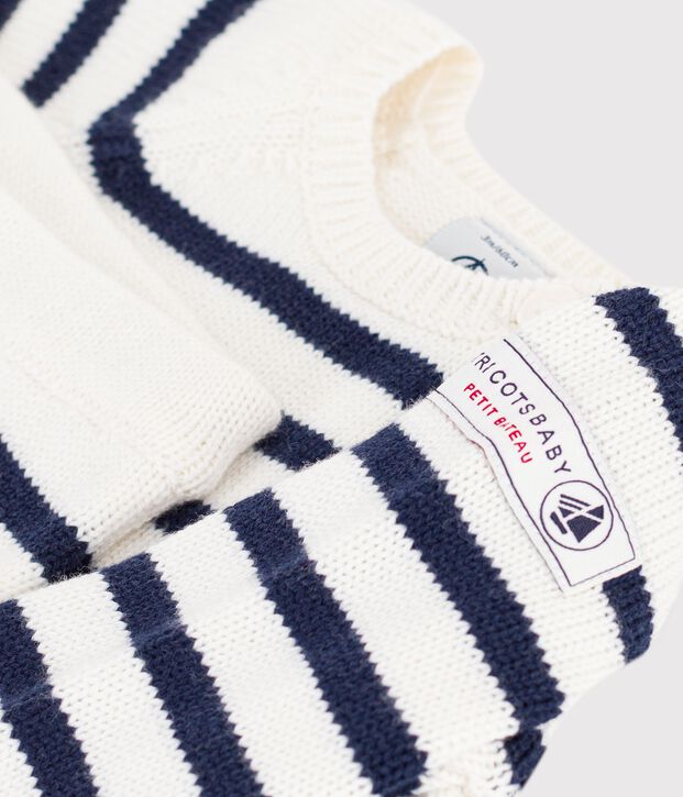 Babies' set in a stripy knit blue/blue