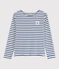Women's lightweight "Heart" Breton dress. MARSHMALLOW white/SURF blue