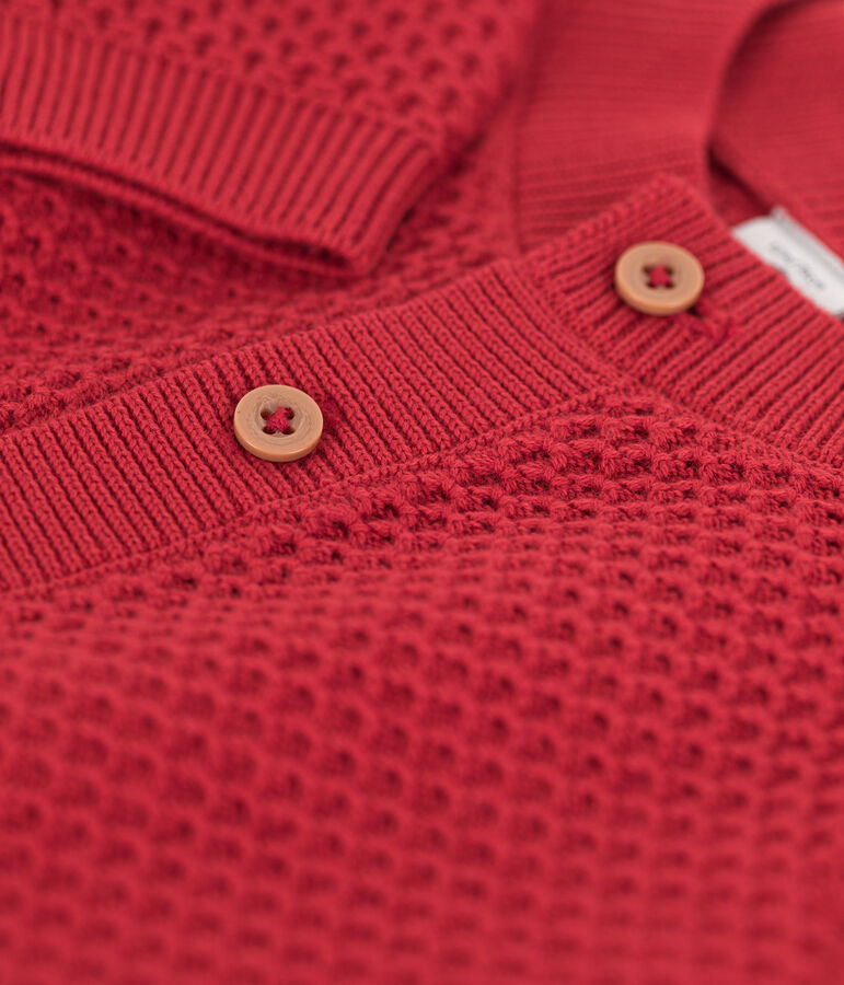 Babies' Cotton Knit Cardigan red