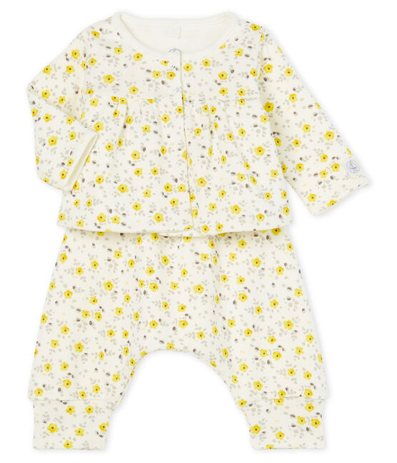 Baby Girls' Wool/Cotton Clothing - 3-piece set MARSHMALLOW white/MULTICO white