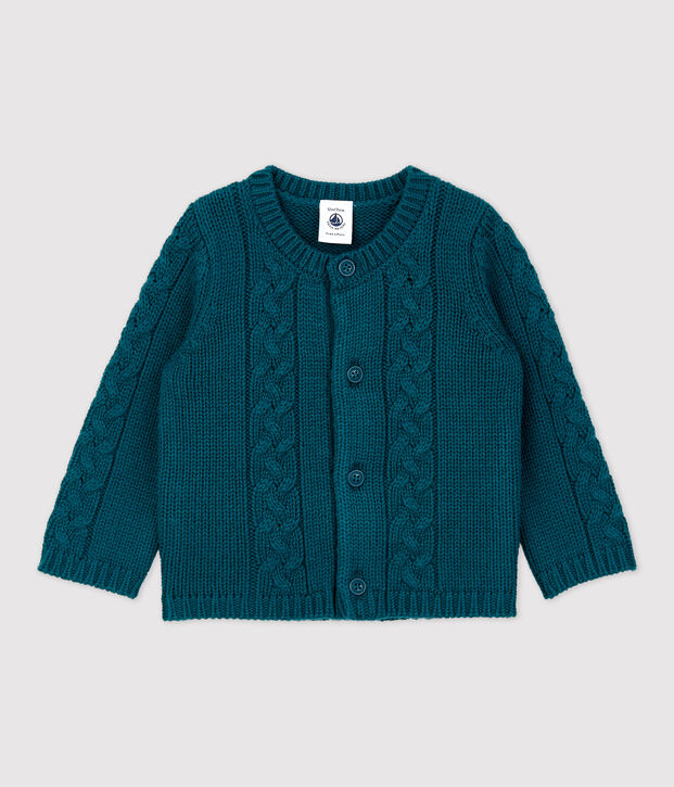 Babies' Wool/Cotton Cardigan green