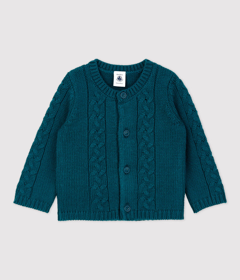 Babies' Wool/Cotton Cardigan green