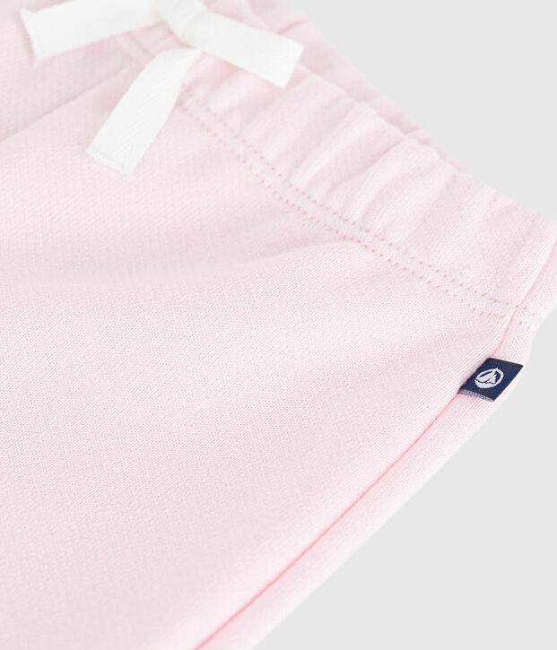 Babies' jogging bottoms in plain cotton pink