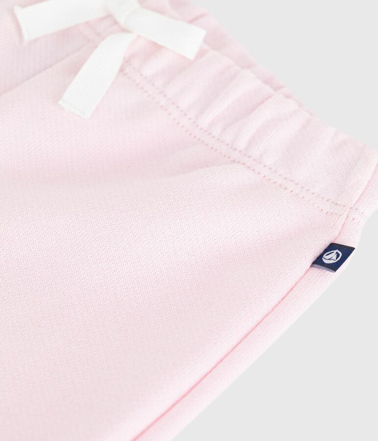 Babies' jogging bottoms in plain cotton pink