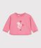 Babies' animal print cotton sweatshirt pink