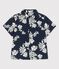 Boys' Short-Sleeved Poplin Shirt MEDIEVAL blue/MARSHMALLOW white