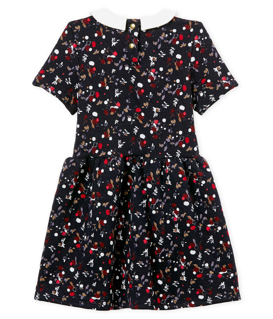 Girl's short sleeved dress SMOKING blue/MULTICO white