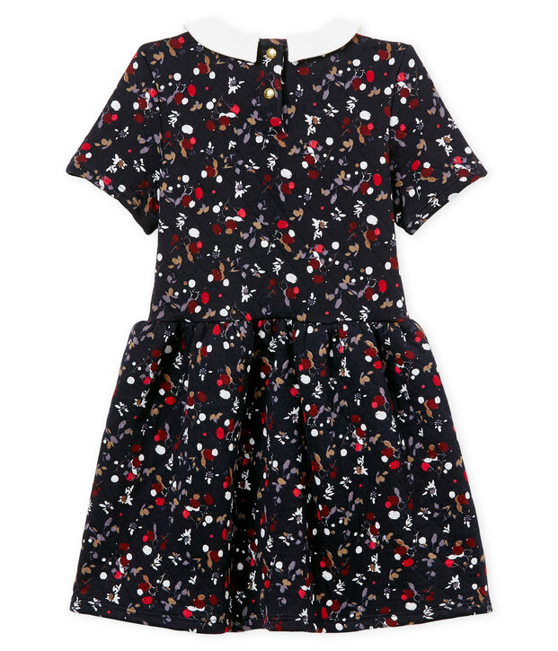 Girl's short sleeved dress blue/multicolor