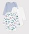 Pack of long-sleeved Paris print cotton bodies for babies multicolor