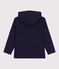 Children's plain zip-up cotton hoodie SMOKING blue