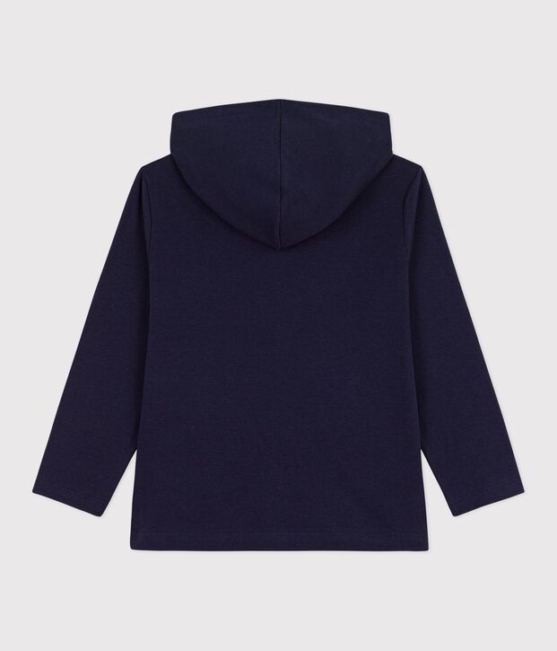 Children's plain zip-up cotton hoodie SMOKING