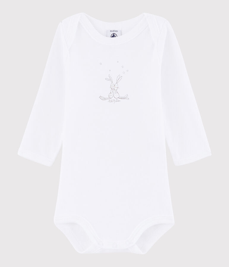 Unisex Babies' Long-Sleeved Bodysuit white