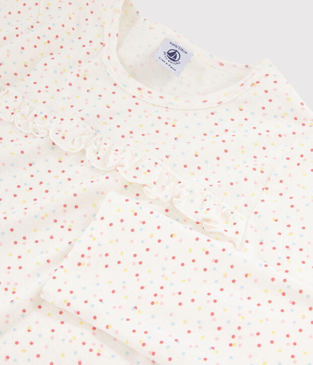 Girls' Multicoloured Spots Organic Cotton Pyjamas white/multicolor