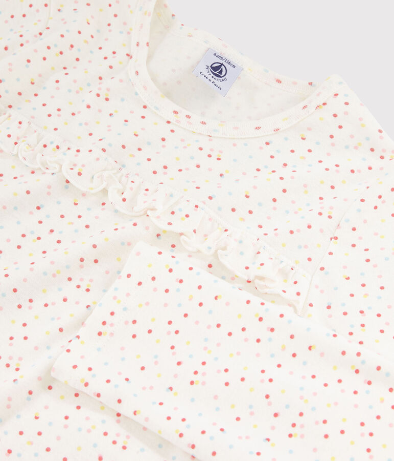 Girls' Multicoloured Spots Organic Cotton Pyjamas white/multicolor